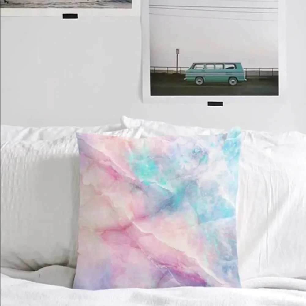 Pink & Blue Tie Dye Marble Pillow Case